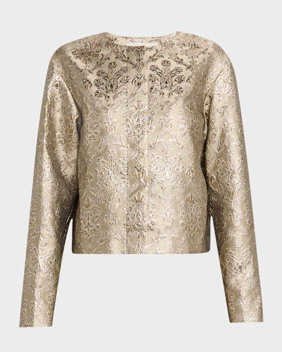 Boxy Metallic Jacquard Jacket